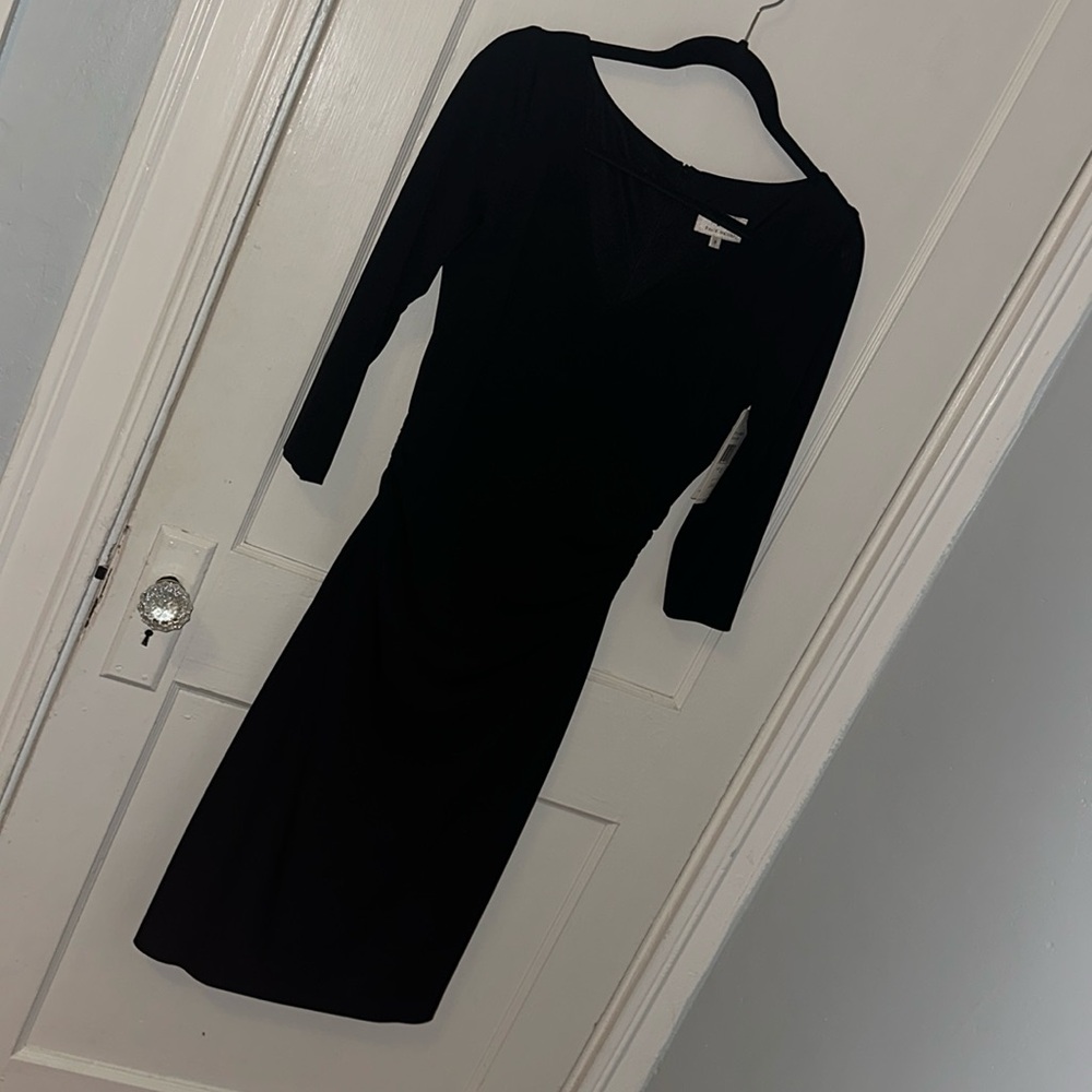 3/4 sleeve V-neck dress